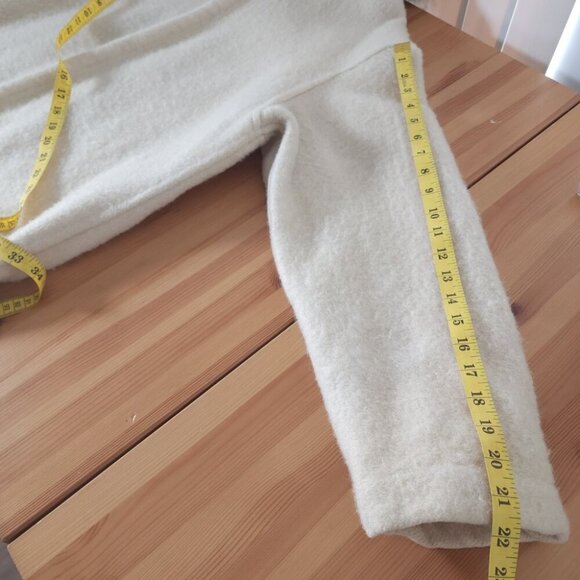 Vintage Hudson's Bay Cream Wool Hooded Coat Fur Trim Winter L - Picture 8 of 10